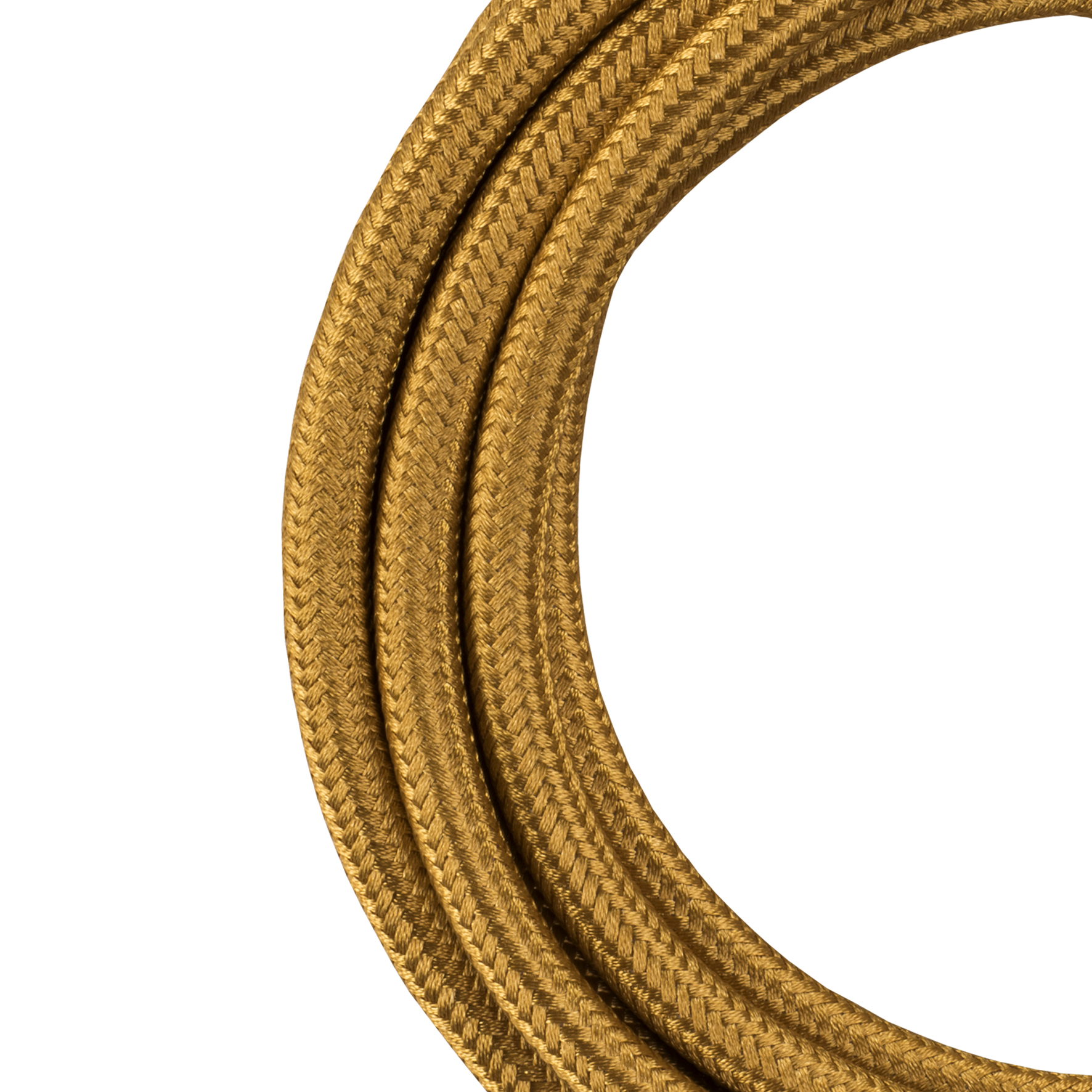 Textile Cable 2C 3M Metallic Gold