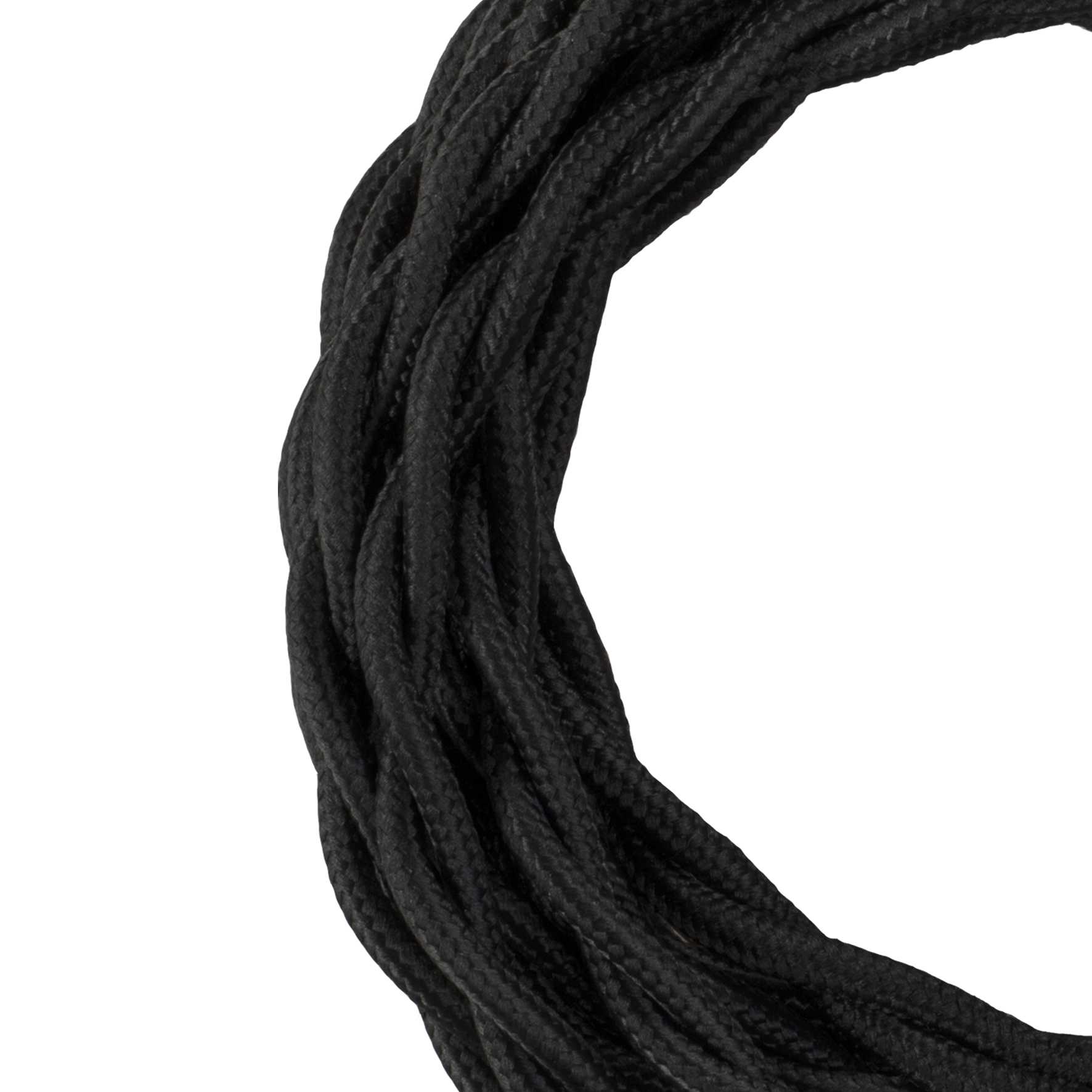 Textile Cable Twisted 2C 3M Black