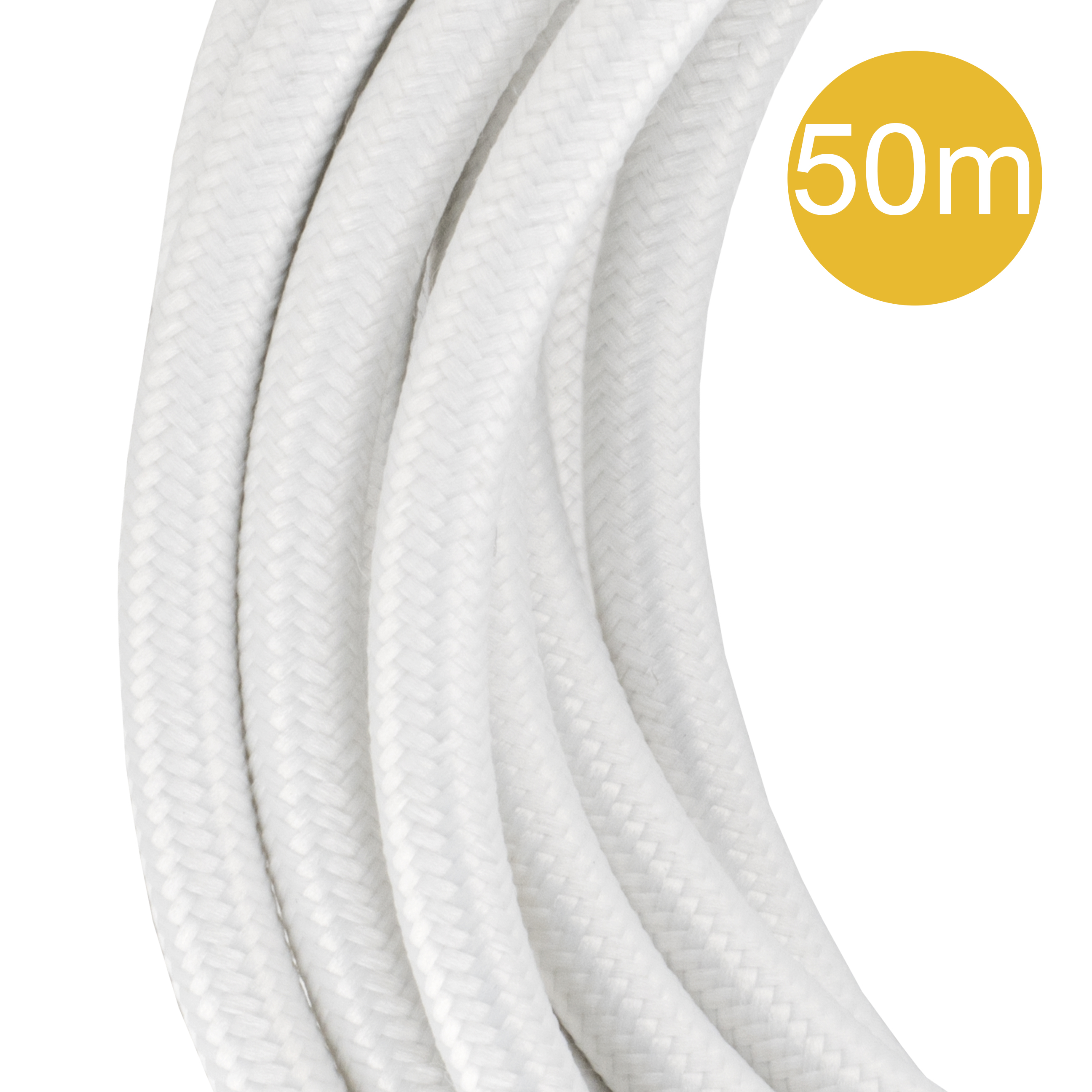 Textile Cable 3C 50M White