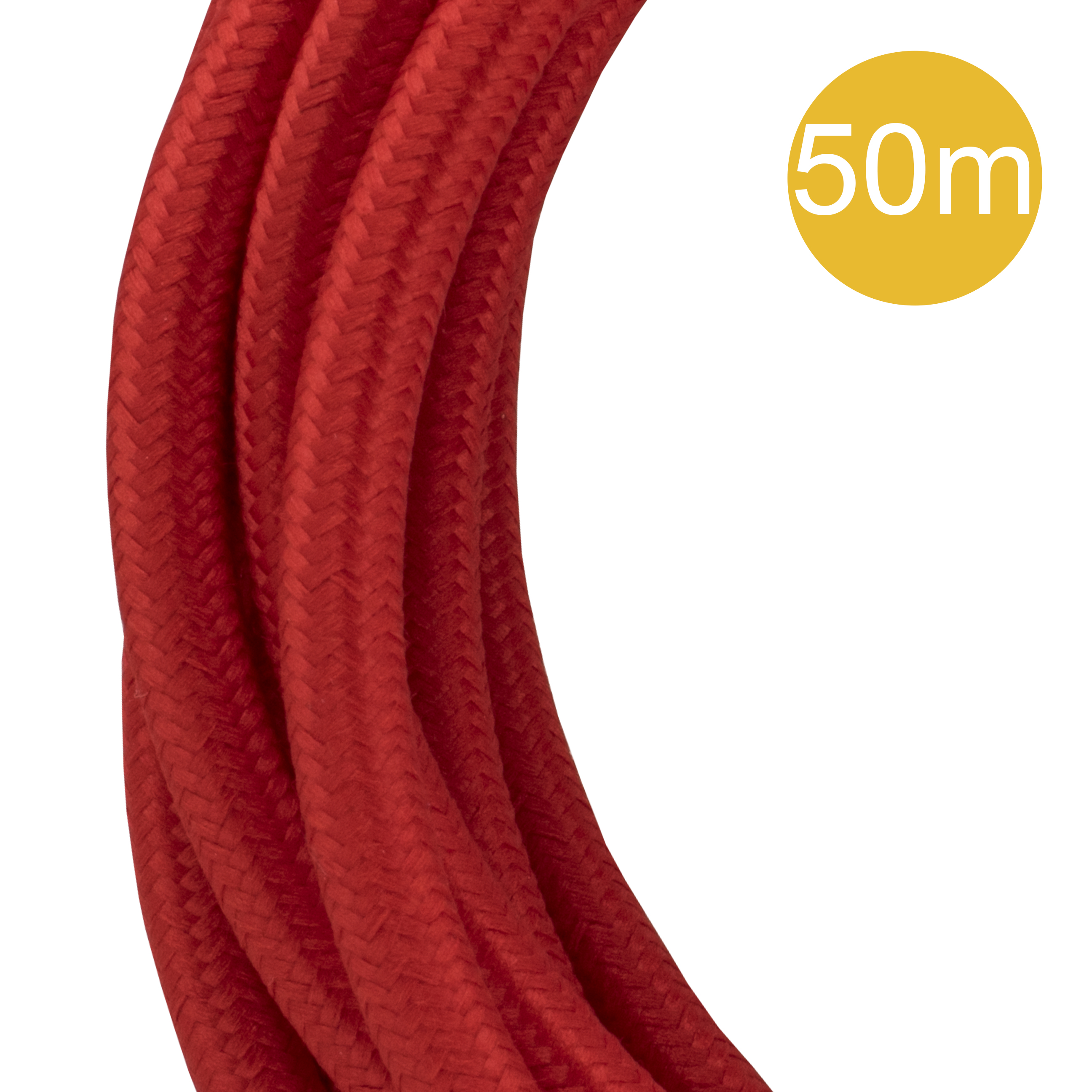 Textile Cable 2C 50M Red