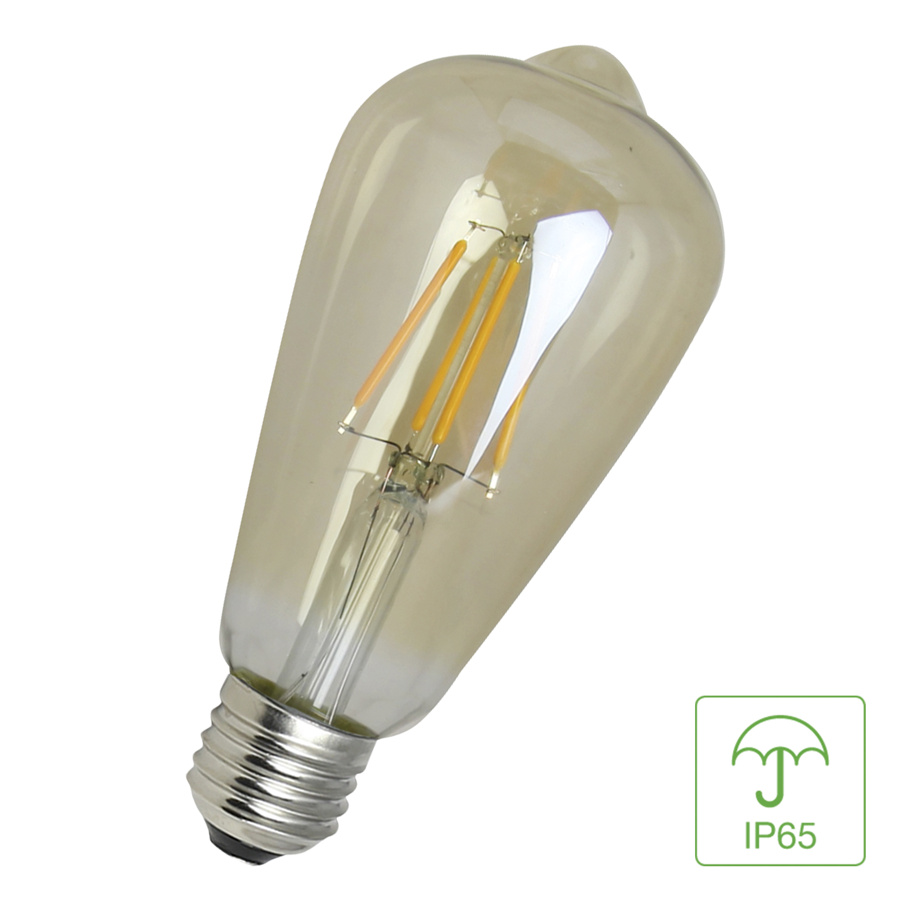LED FIL Outdoor ST64 E27 4W (32W) 350lm 822 Base down Gold