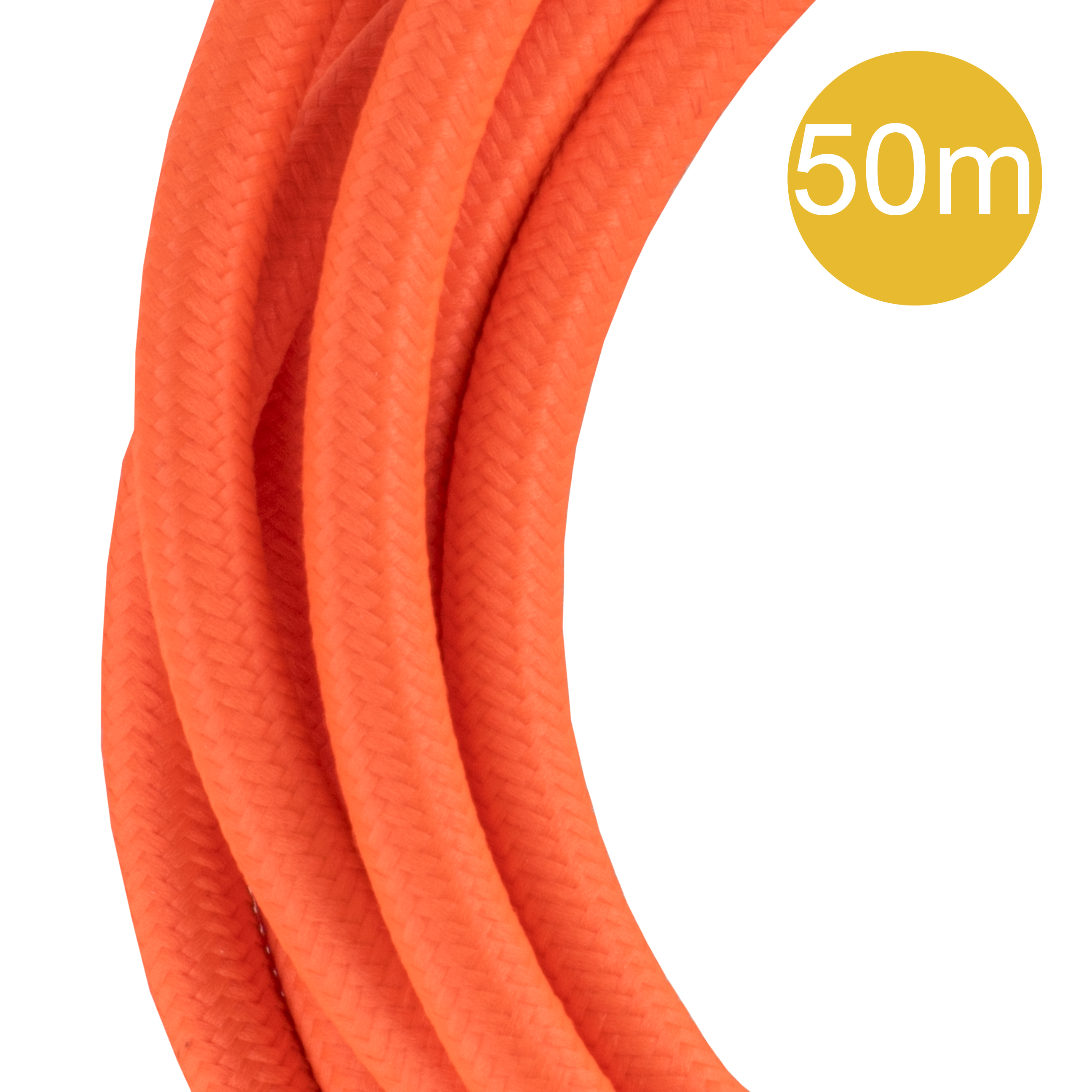 Textilkabel 2C 50M Orange