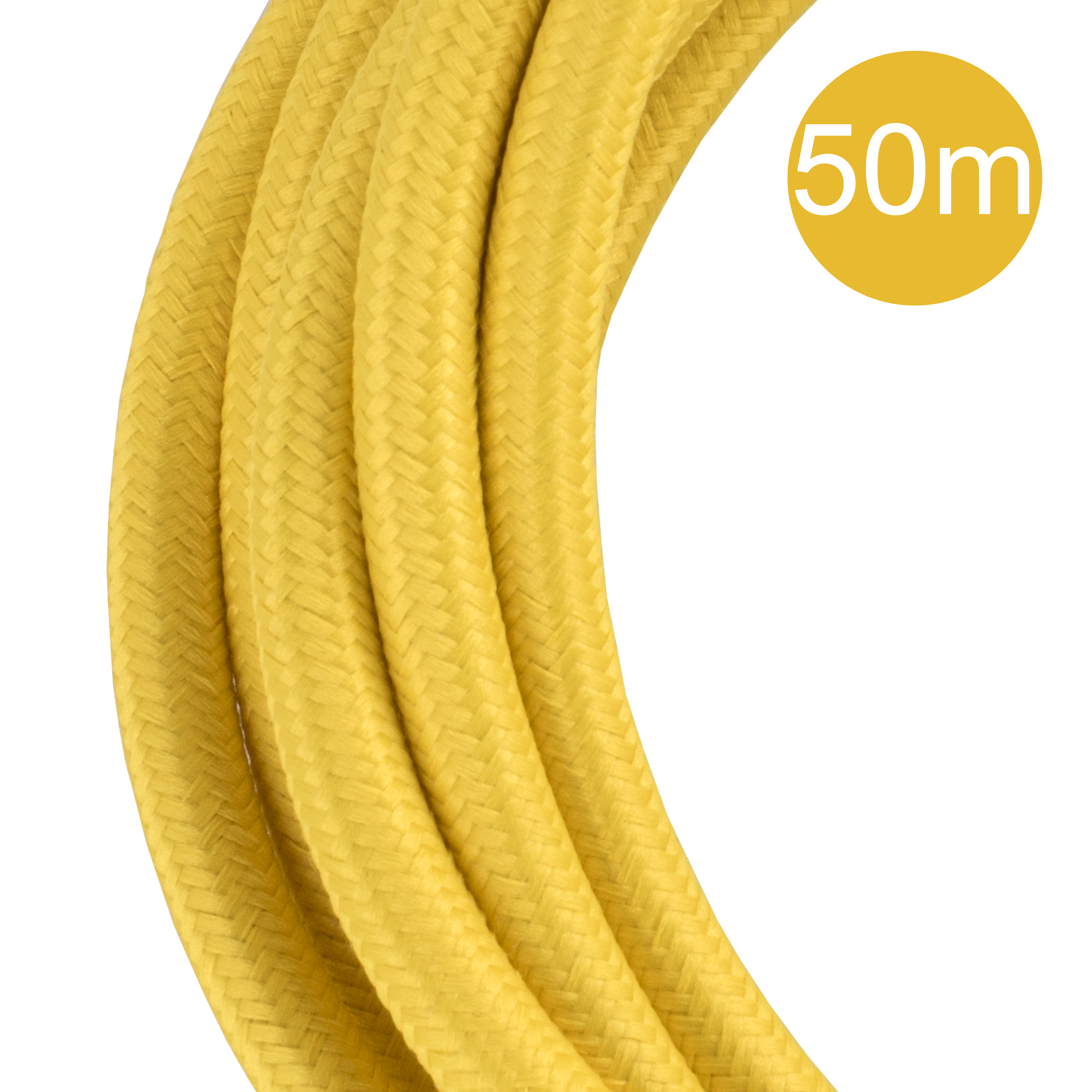 Textile Cable 2C 50M Yellow