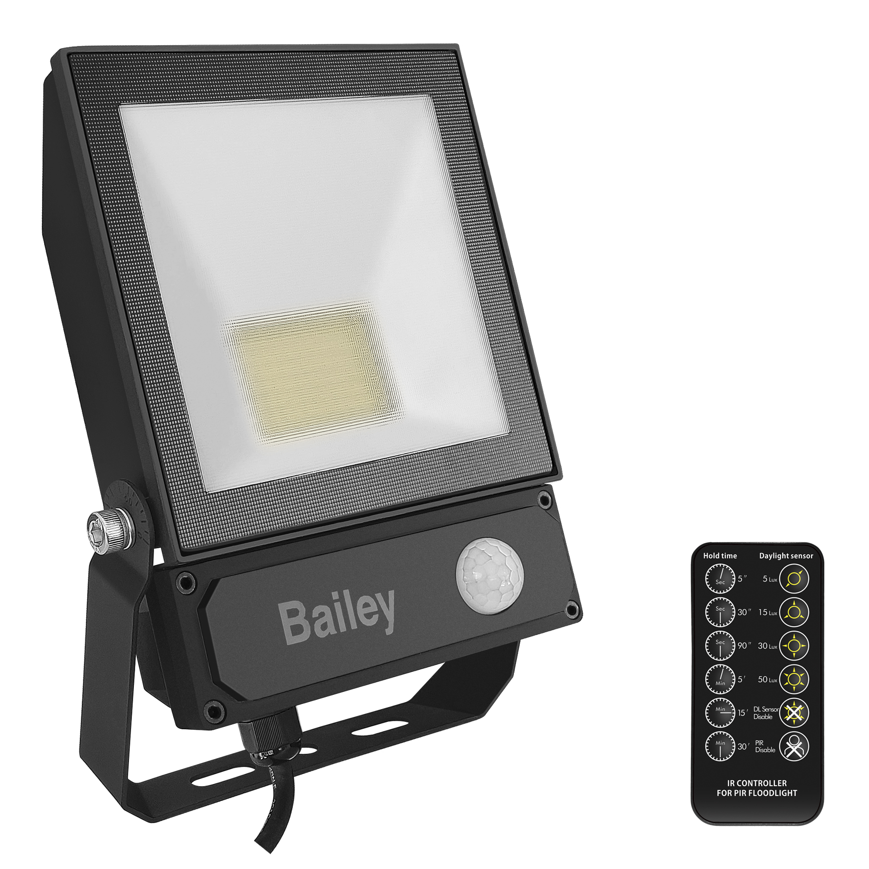 LED Flutlicht Slim II Sensor 50W 5100lm 3000K IP65