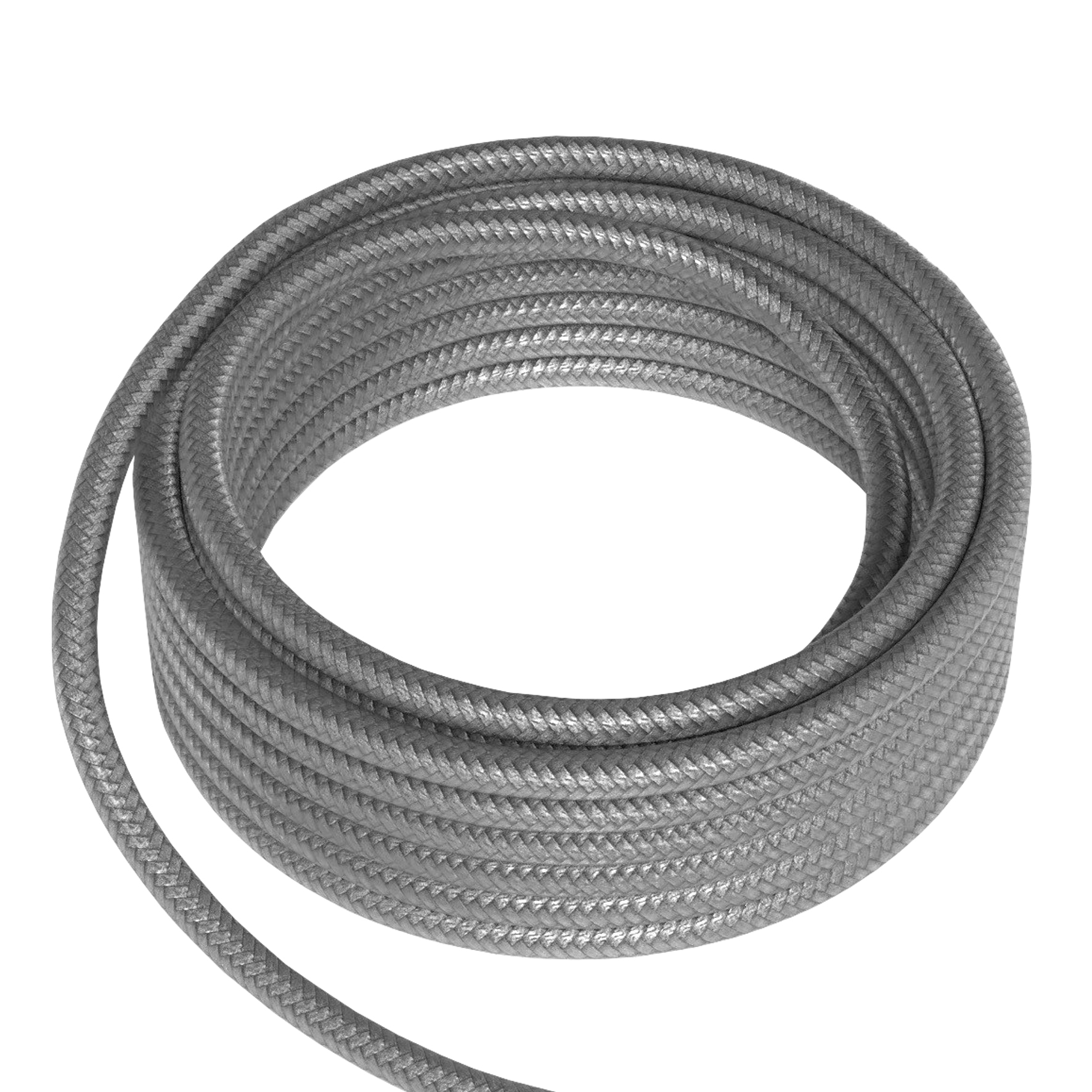 Textile Cable 2C Metallic Grey 3M