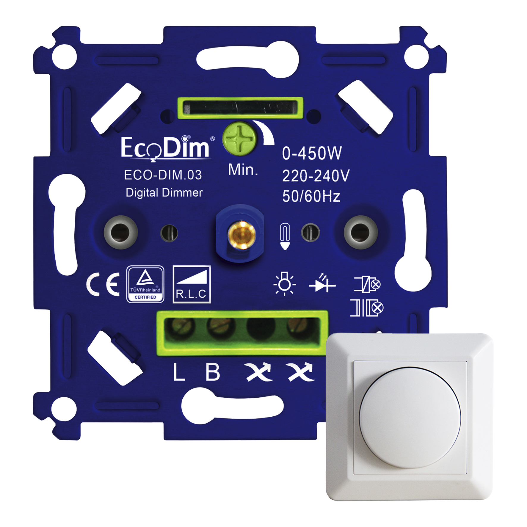 EcoDim ECO-DIM.03 LED Dimmer 0-450W PC and TE