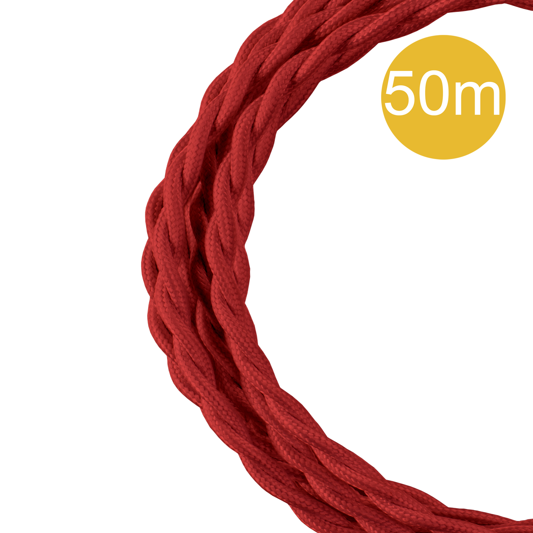 Textile Cable Twisted 3C 50M Red