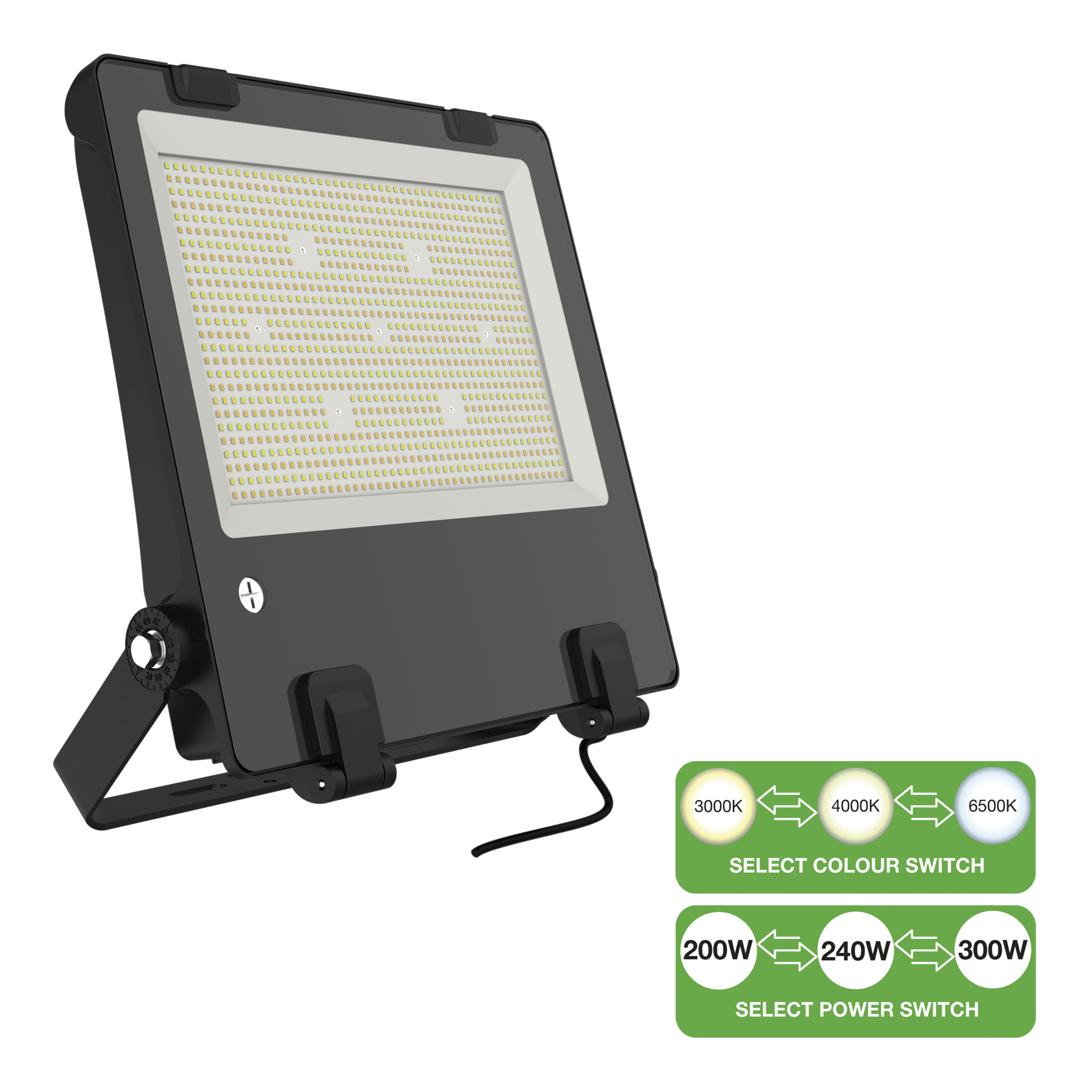 LED Floodlight Switch 200W-300W 25000-42000lm 3000K-6500K