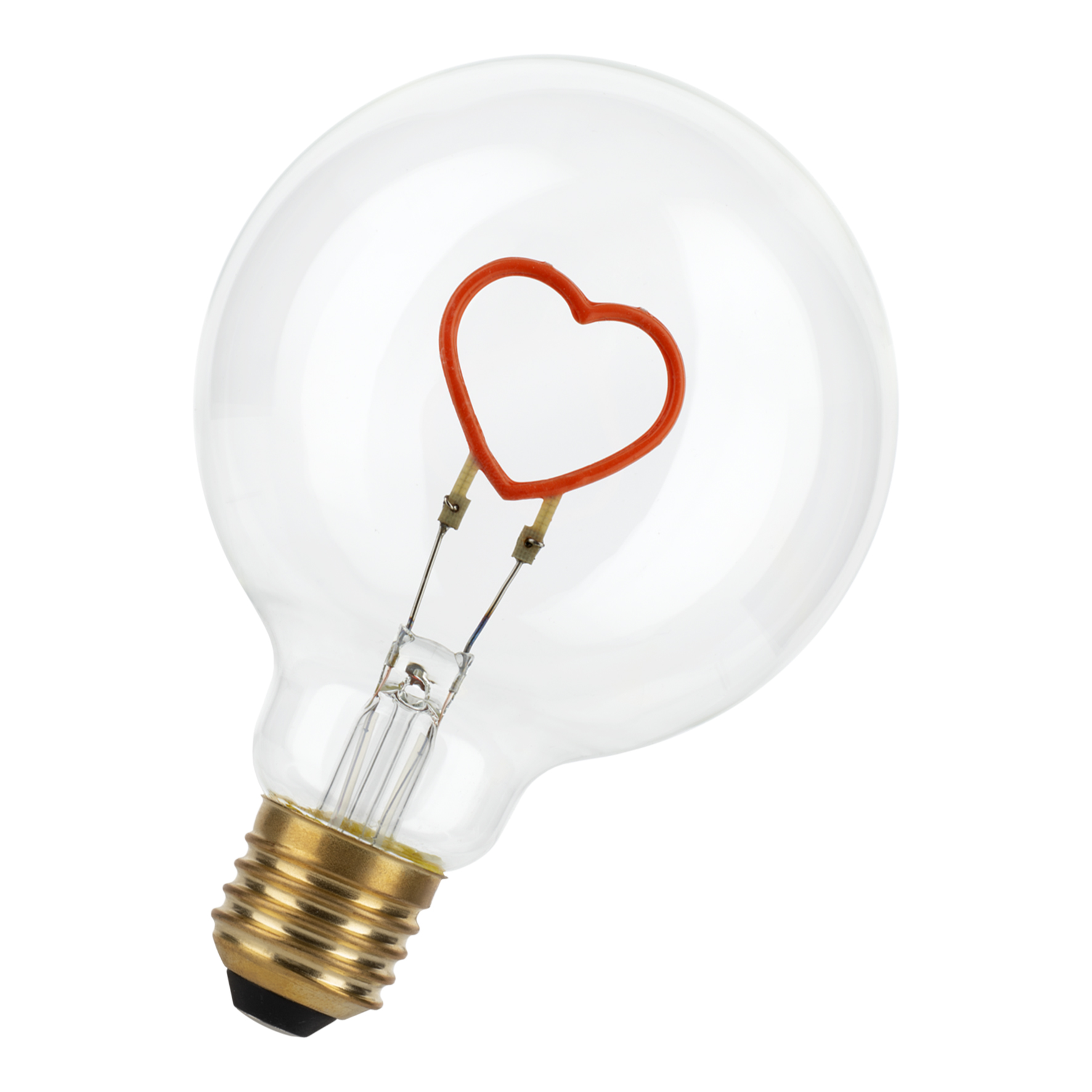 LED Silhouette Heart G95 E27 DIM 2W 40lm 920 Red Clear