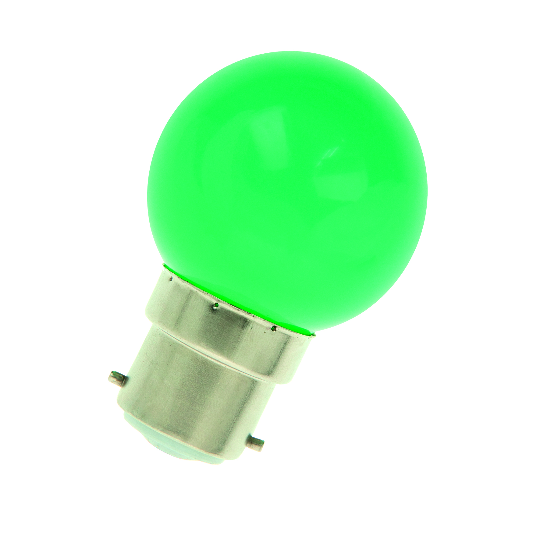 EcoPack LED Party G45 B22d 1W Green Bulk
