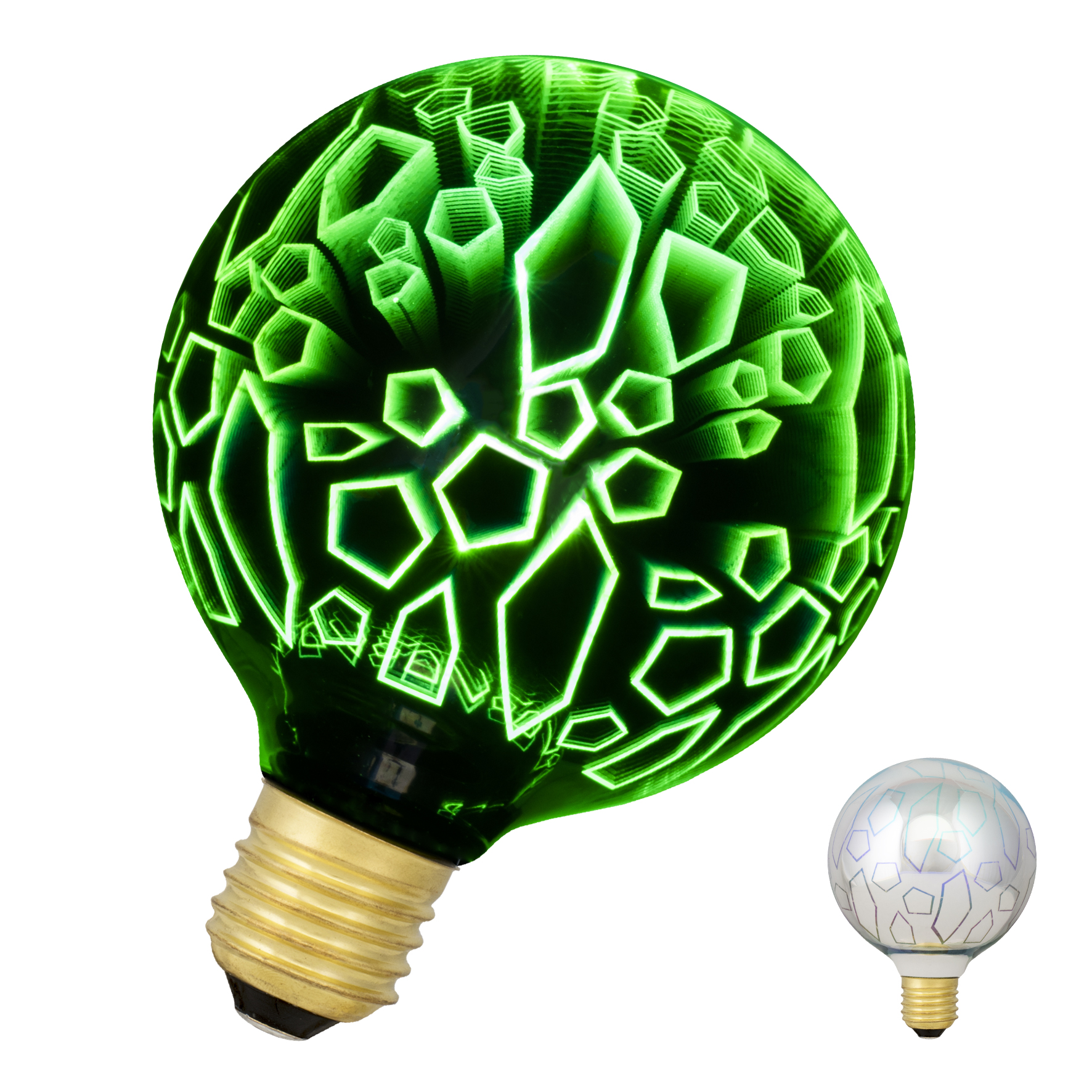 LED Magic 3D G95 E27 4.5W Shards Green